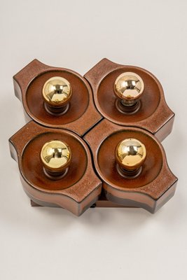 German Brown Ceramic Sputnik Wall Light, 1970s, Set of 4-UGR-1086187