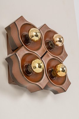 German Brown Ceramic Sputnik Wall Light, 1970s, Set of 4-UGR-1086187