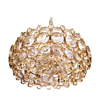 German Bubble Chandelier in Crystal & Gilt Brass by Gaetano Sciolari for Palwa, 1960s-DEK-990229