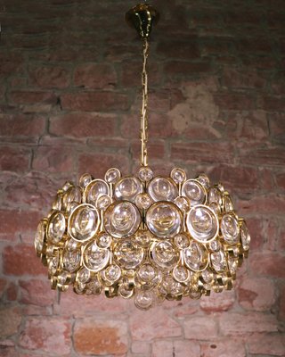 German Bubble Chandelier in Crystal & Gilt Brass by Gaetano Sciolari for Palwa, 1960s-DEK-990229