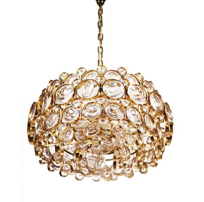 German Bubble Chandelier in Crystal & Gilt Brass by Gaetano Sciolari for Palwa, 1960s-DEK-990229