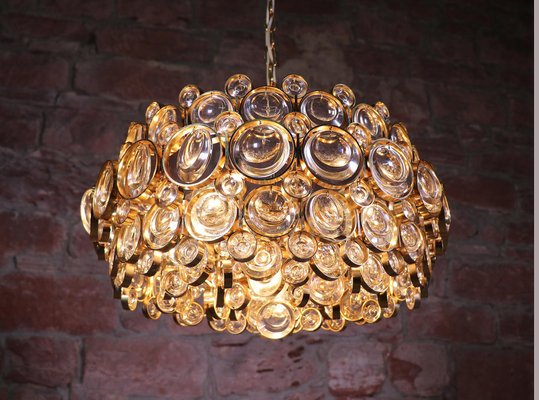 German Bubble Chandelier in Crystal & Gilt Brass by Gaetano Sciolari for Palwa, 1960s-DEK-990229