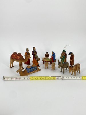 German Carved Nativity Figures, Set of 15-CZ-2028003