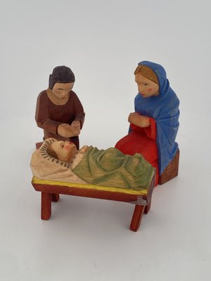 German Carved Nativity Figures, Set of 15-CZ-2028003