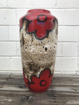 German Ceramic Fat Lava Vase from Scheurich, 1960s-EXJ-872949