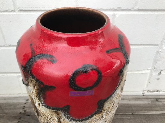 German Ceramic Fat Lava Vase from Scheurich, 1960s-EXJ-872949