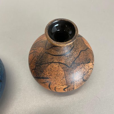 German Ceramic Studio Pottery Vase by Gerhard Liebenthron, 1980s, Set of 2-QZ-1077768