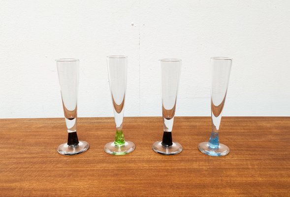 German Champagne Glasses by Regina Kaufmann for Glashagen Hütte, Set of 4-UAH-1189837