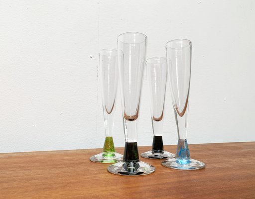 German Champagne Glasses by Regina Kaufmann for Glashagen Hütte, Set of 4-UAH-1189837