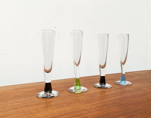 German Champagne Glasses by Regina Kaufmann for Glashagen Hütte, Set of 4-UAH-1189837