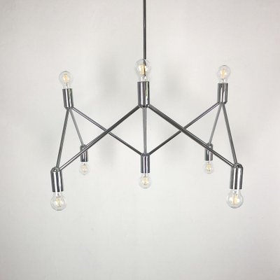 German Chandelier Light Structure with 9 Burning Points from Kinkeldey, 1960s-FFL-1282764