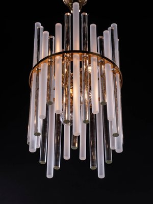 German Chandelier with Glass Rods & Brass from Palwa, 1960s-DEK-932685