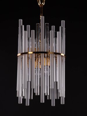 German Chandelier with Glass Rods & Brass from Palwa, 1960s-DEK-932685