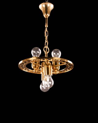 German Chandelier with Glass Rods & Brass from Palwa, 1960s-DEK-932685