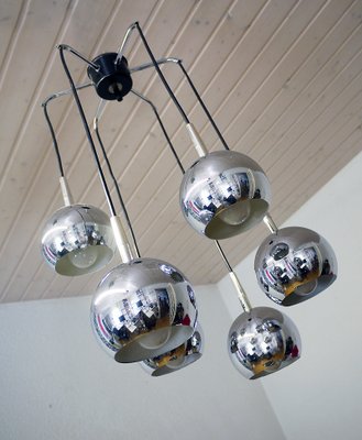 German Chrome Cascading Ceiling Lamp from Kaiser Idell / Kaiser Leuchten, 1970s-DEK-552401