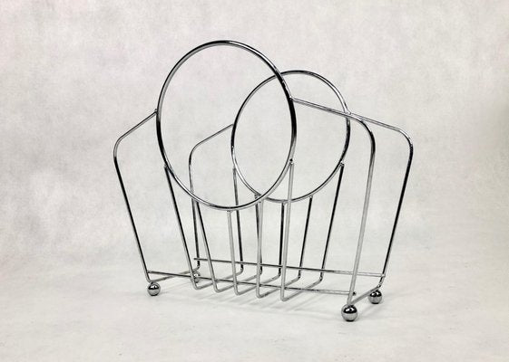 German Chrome Plated Magazine Rack, 1980s-ZCY-1376114