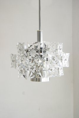 German Chromed Chandelier with Crystals from Kinkeldey, 1960s-UMB-1752683