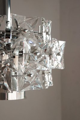 German Chromed Chandelier with Crystals from Kinkeldey, 1960s-UMB-1752683