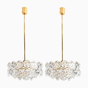 German Crystal and Gilt Metal Chandeliers from Kinkeldey, Set of 2-VDW-954895