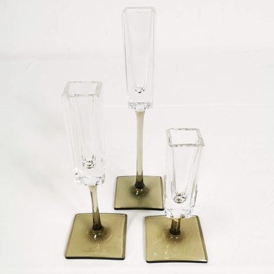 German Crystal Candlestick by G. Jensen for Rosenthal, 1970s, Set of 3-ZTG-1216127