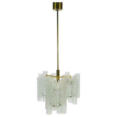 German Crystal Ice Glass Chandelier from Doria Leuchten, 1960s-PUK-617858