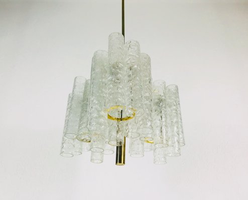 German Crystal Ice Glass Chandelier from Doria Leuchten, 1960s-PUK-617858