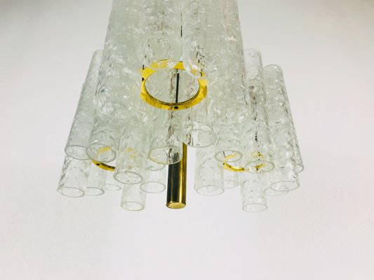 German Crystal Ice Glass Chandelier from Doria Leuchten, 1960s-PUK-617858