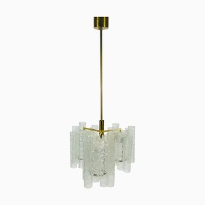 German Crystal Ice Glass Chandelier from Doria Leuchten, 1960s-PUK-617858