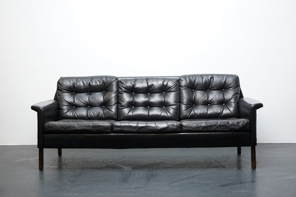 German Cubic Leather 3-Seater Sofa by Rudolf Glatzel for Kill International-CIP-1124612