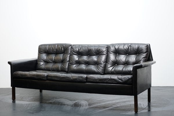 German Cubic Leather 3-Seater Sofa by Rudolf Glatzel for Kill International-CIP-1124612