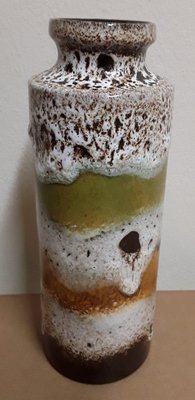 German Cylindrical Ceramic Vase in Fat Lava Style, 1970s-HOI-1445231