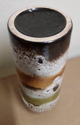 German Cylindrical Ceramic Vase in Fat Lava Style, 1970s-HOI-1445231