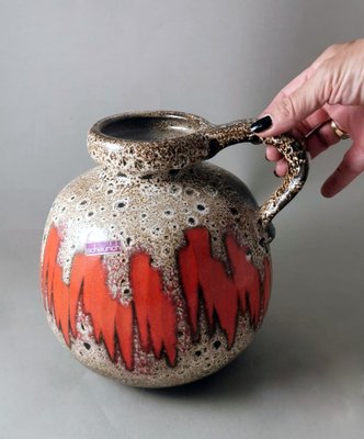 German Fat Lava Colored and Glazed Ceramic Pitcher with Handle from Scheurich, 1968-QRS-1721560