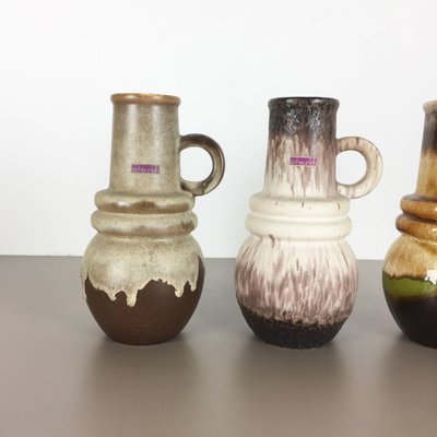 German Fat Lava Pottery Vases from Scheurich, 1970s, Set of 3-QZ-1143219