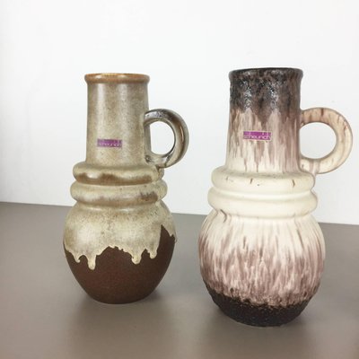 German Fat Lava Pottery Vases from Scheurich, 1970s, Set of 3-QZ-1143219