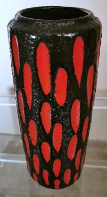 German Fat Lava Style Colored Glazed Ceramic Vase-QRS-1299836