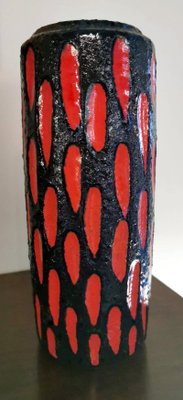 German Fat Lava Style Colored Glazed Ceramic Vase-QRS-1299836