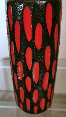 German Fat Lava Style Colored Glazed Ceramic Vase-QRS-1299836