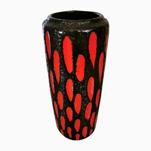 German Fat Lava Style Colored Glazed Ceramic Vase-QRS-1299836