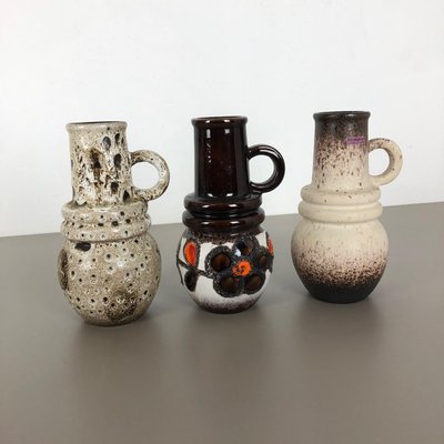 German Fat Lava Vienna Vases from Scheurich, 1970s, Set of 3-QZ-1073863