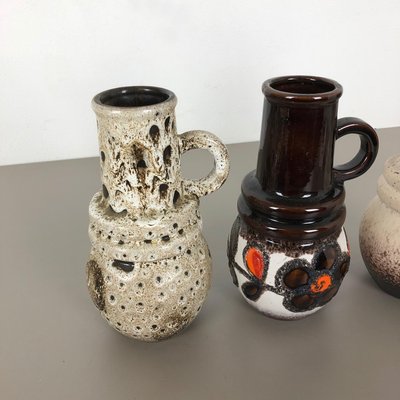 German Fat Lava Vienna Vases from Scheurich, 1970s, Set of 3-QZ-1073863