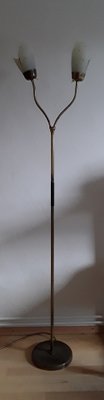 German Flexible 2-Flame Floor Lamp with Brass Frame, 1950s-HOI-1448815