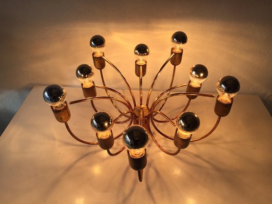 German Full Brass 10 Arc Shaped Arms Chandelier by Cosack Leuchten, 1970s-RDS-1156828