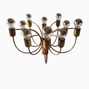 German Full Brass 10 Arc Shaped Arms Chandelier by Cosack Leuchten, 1970s-RDS-1156828