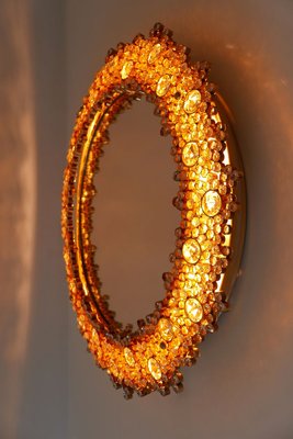 German Gilt Brass & Crystal Mirror by Palwa for Palwa, 1970s-WPT-887323