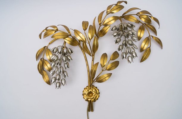 German Gilt Metal Palm Tree Sconce from Hans Kögl, 1970s-KQB-891279