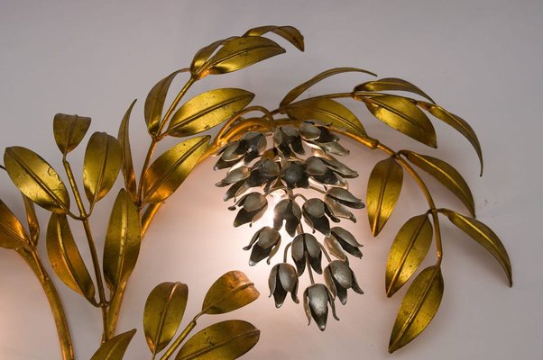 German Gilt Metal Palm Tree Sconce from Hans Kögl, 1970s-KQB-891279