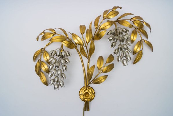 German Gilt Metal Palm Tree Sconce from Hans Kögl, 1970s-KQB-891279