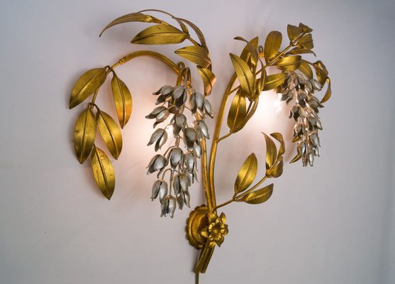 German Gilt Metal Palm Tree Sconce from Hans Kögl, 1970s-KQB-891279