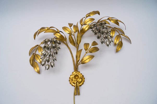 German Gilt Metal Palm Tree Sconce from Hans Kögl, 1970s-KQB-891279